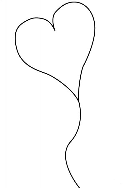 Heart-shaped Balloon coloring page image