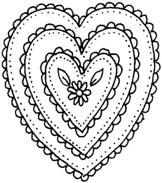 Heart Shaped Ornament  coloring page image