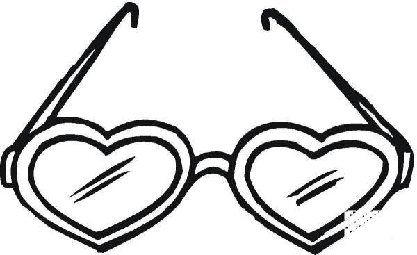 Heart Shaped Sunglasses  coloring page image