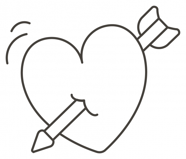 Heart with Arrow coloring page image