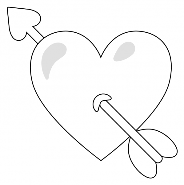 Heart with Arrow Emoji coloring page image