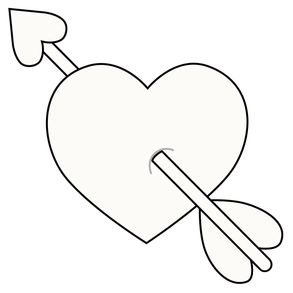 Heart with Arrow Emoji coloring page image