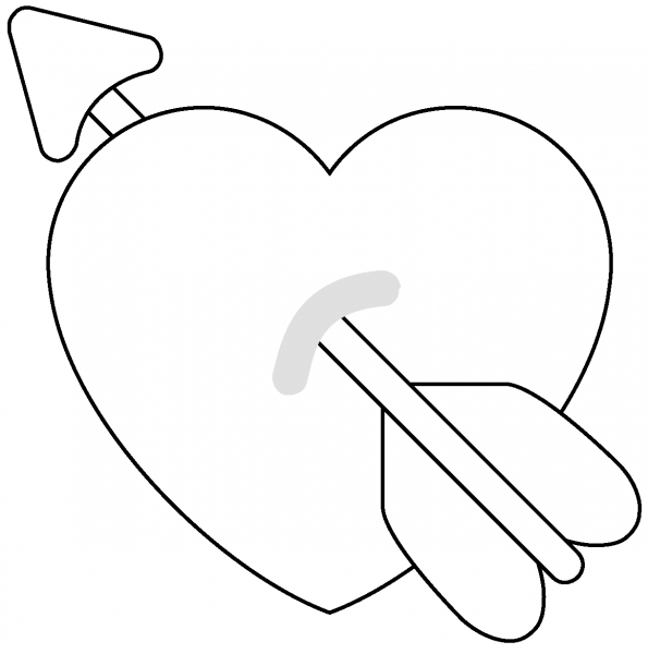 Heart with Arrow Emoji coloring page image