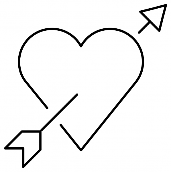 Heart with Arrow Emoji coloring page image