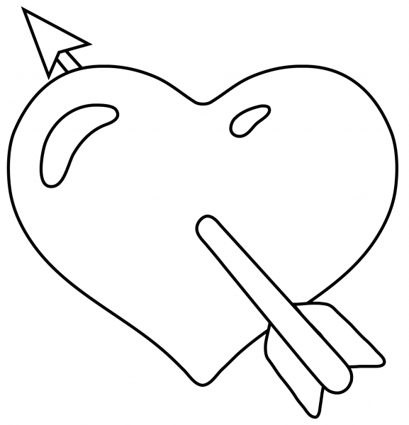 Heart with Arrow Emoji coloring page image