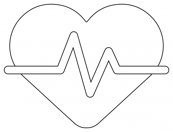 Heartbeat coloring page image