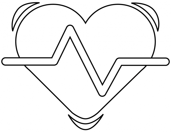 Heartbeat coloring page image