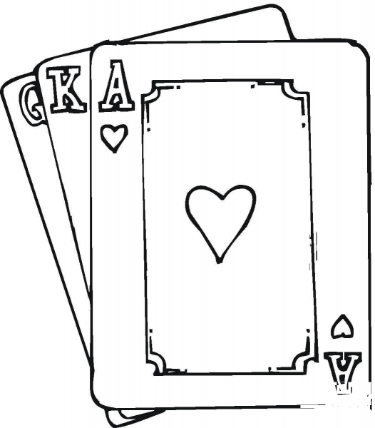 Hearts Ace  coloring page image