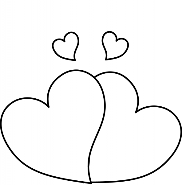 Hearts Couple coloring page image