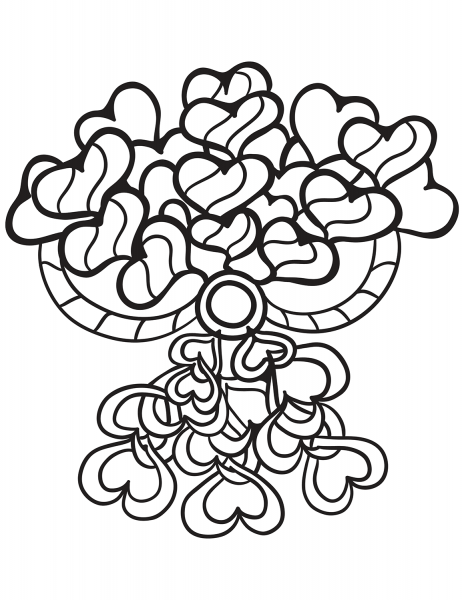 Hearts Pattern coloring page image