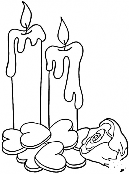 Hearts Roses  coloring page image