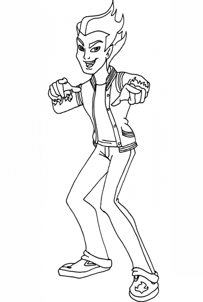 Heath Burns coloring page image