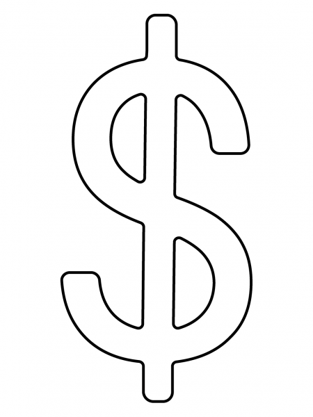 Heavy Dollar Sign Emoji coloring page image