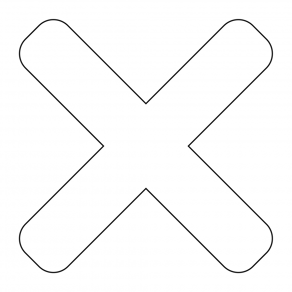Heavy Multiplication Symbol Emoji coloring page image
