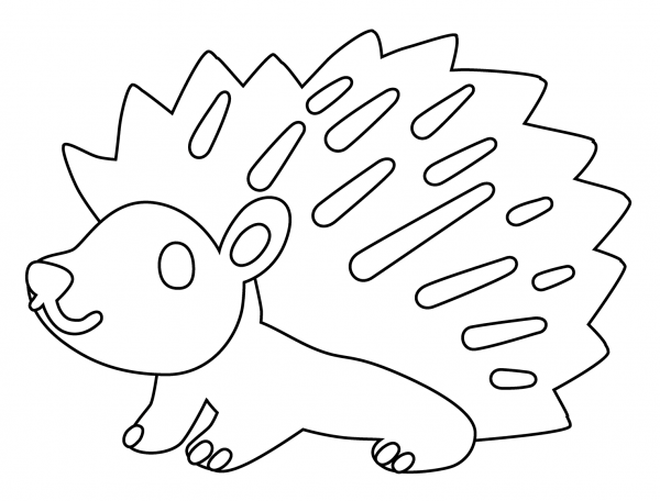Hedgehog Emoji coloring page image