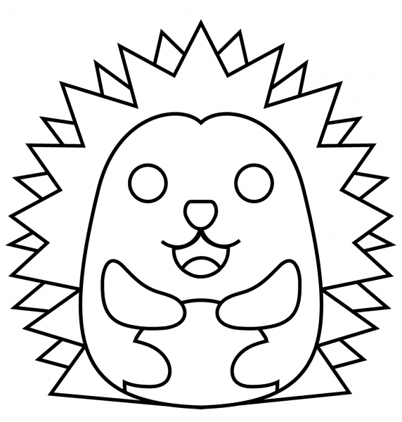 Hedgehog Emoji coloring page image