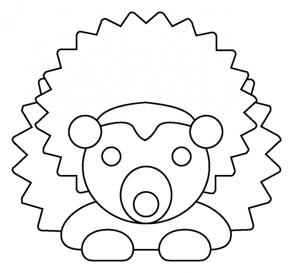 Hedgehog Emoji coloring page image