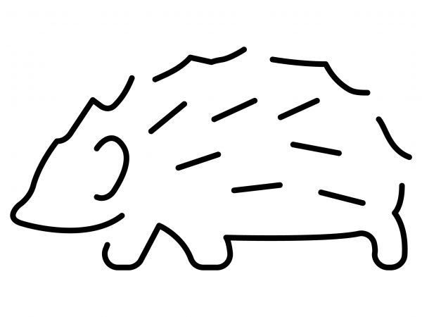 Hedgehog Emoji coloring page image