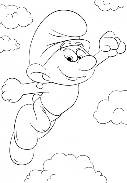 Hefty Smurf coloring page image