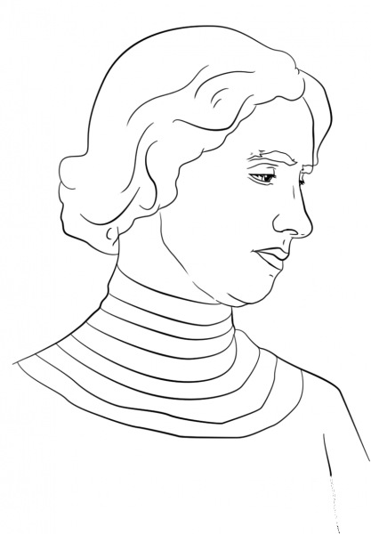 Helen Keller coloring page image