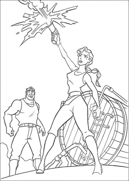 Helga Shoots in the sky  coloring page image
