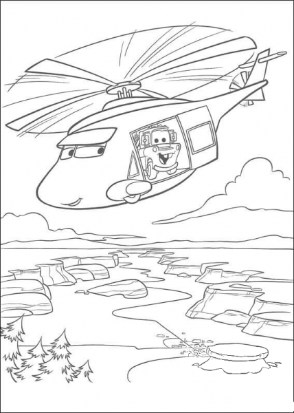 Helicopter coloring page image
