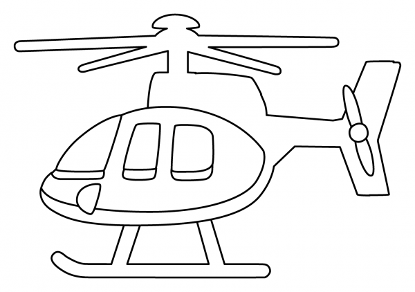 Helicopter Emoji coloring page image