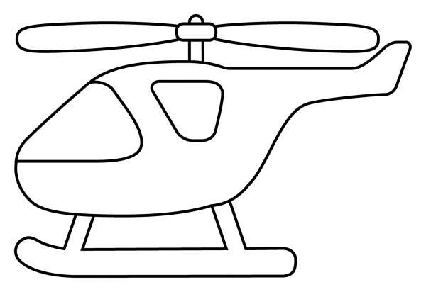Helicopter Emoji coloring page image