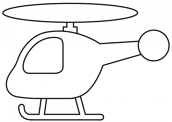 Helicopter Emoji coloring page image