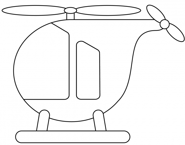Helicopter Emoji coloring page image