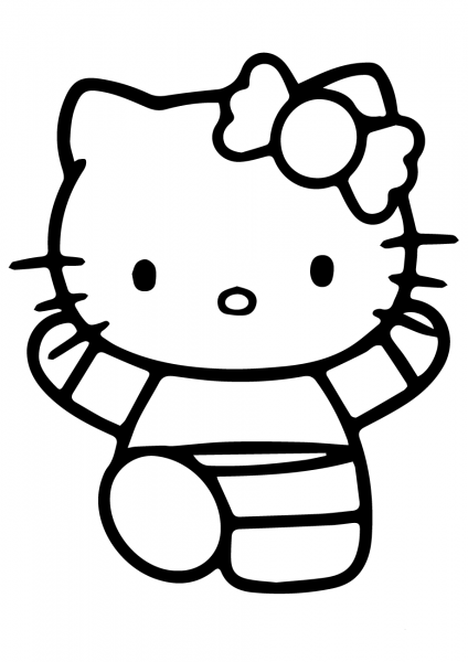 Hello Kitty Doing Gymnastics coloring page image