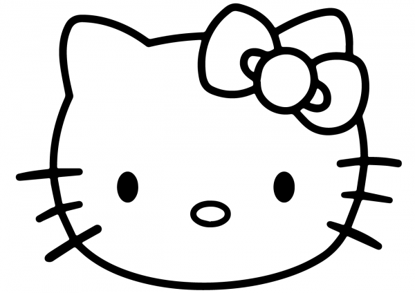 Hello Kitty Face coloring page image
