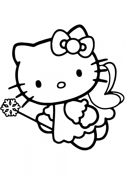 Hello Kitty Fairy coloring page image