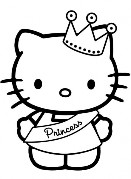 Hello Kitty Princess coloring page image