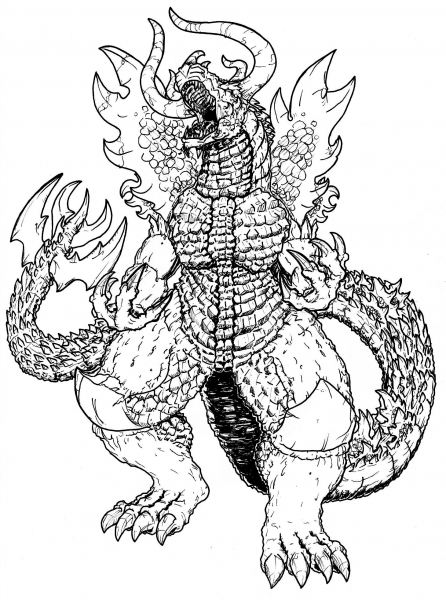 Hellzilla coloring page image