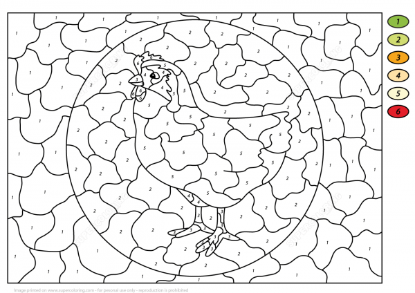 Hen Color by Number image
