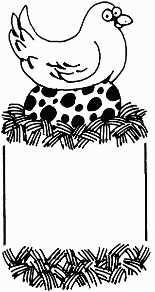 Hen Hatching Big Egg coloring page image