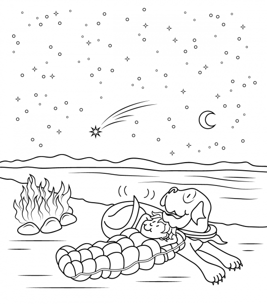Henry And Mudge and The Starry Night coloring page image