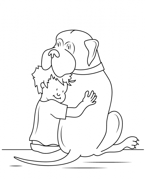 Henry and Mudge coloring page image