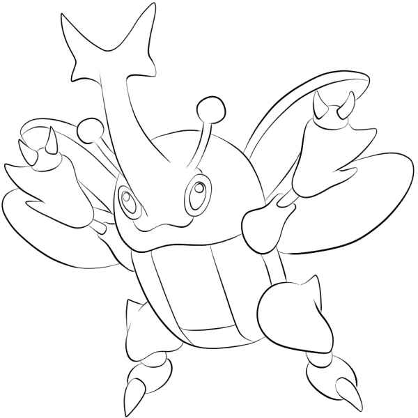 Heracross coloring page image