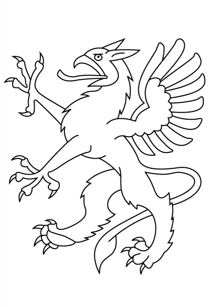 Heraldic Dragon coloring page image