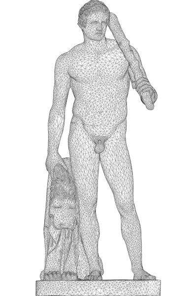 Hercules with Lion Pelt 3D Wireframe coloring page image
