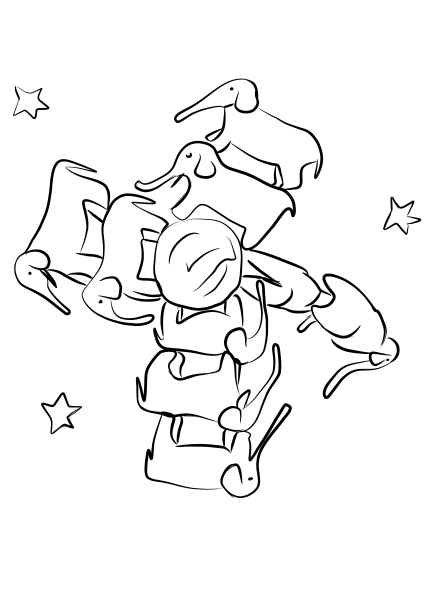 Herd of Elephants coloring page image