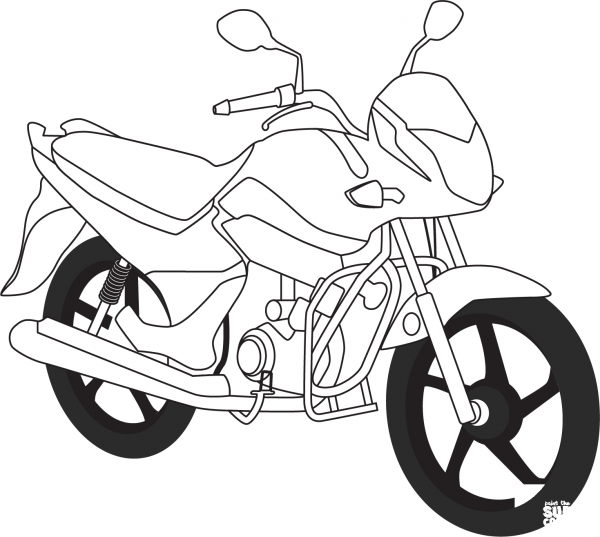 Hero Honda Splendor coloring page image