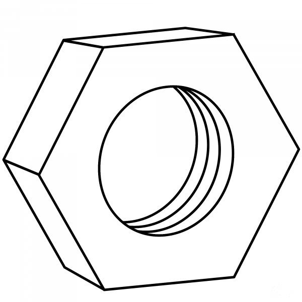Hex Nut for Bolts coloring page image