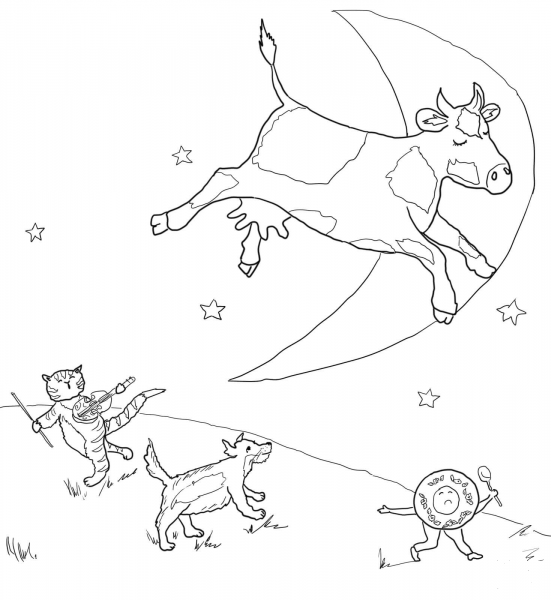 Hey Diddle Diddle coloring page image