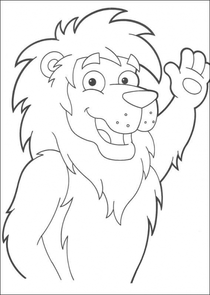 Hi I’m Lion  coloring page image
