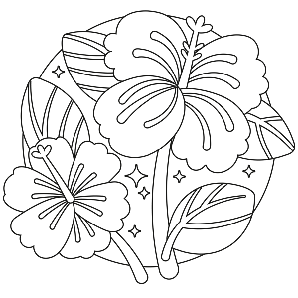 Hibiscus coloring page image