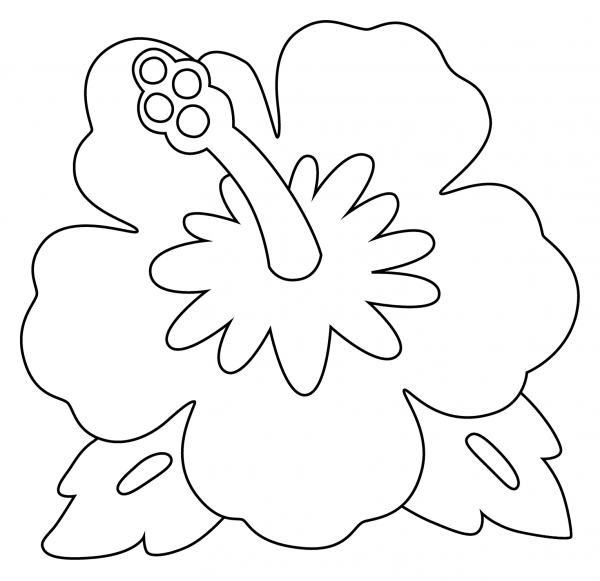Hibiscus Emoji coloring page image