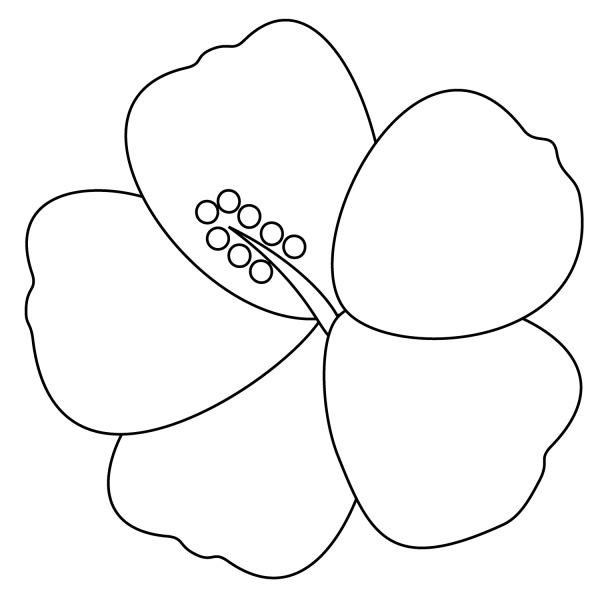 Hibiscus Emoji coloring page image